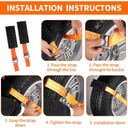 Alleshelfer Gummi Hólánc Szett 2db Autó Terepjáró Vontatási Segédlet