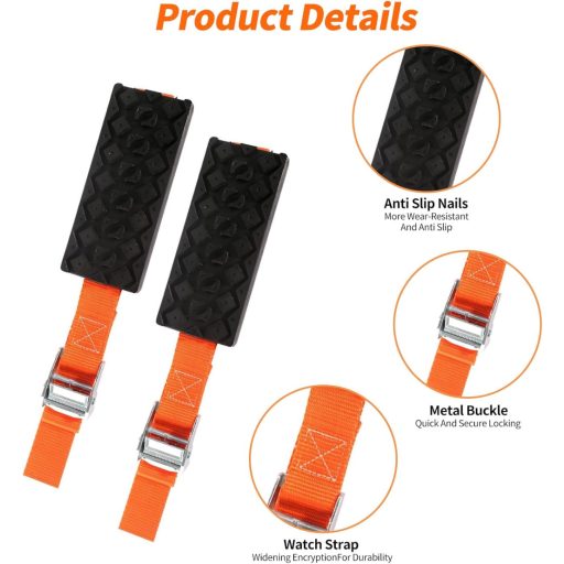 Set lanțuri antiderapante din cauciuc Alleshelfer, 2 bucăți, pentru autoturisme și vehicule de teren, dispozitiv de ajutor pentru tracțiune