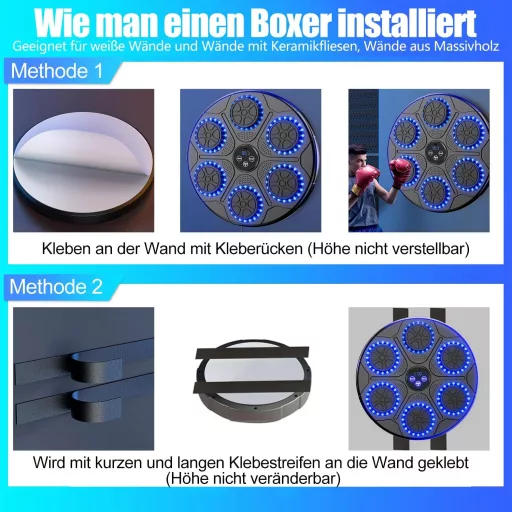 OUNAN Hudobný boxerský automat s Bluetooth, boxerskými rukavicami, na tréning reflexov a rodinný šport