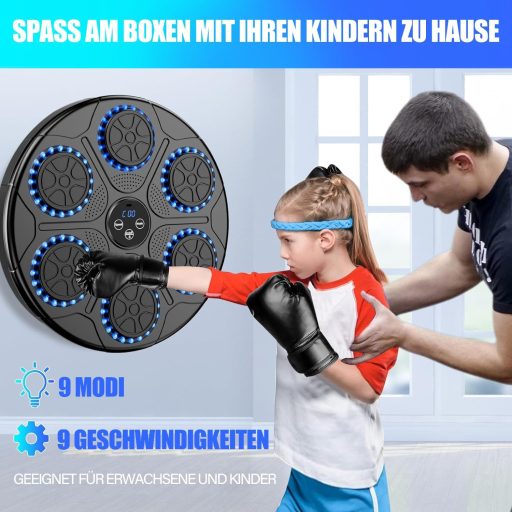 OUNAN Zenedobó Boxzsák Bluetooth-tal, Boxkesztyűvel, Reflexedzéshez és Családi Sporthoz