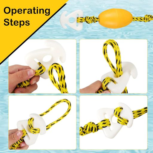 Cyberoctopus Vontatókötél Tubinghoz - 5000 lbs Teherbírás, 360° Forgó Csiga, Úszó Kivitel, Rozsdamentes Acél Kampók, 17 és 24 láb