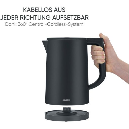 SEVERIN Cool-Touch Vízforraló 1,7L LED Hőmérsékleti Kijelzővel Fekete