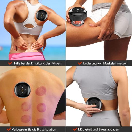 Set 2 ventuze electrice Foleto, masaj 4 în 1, ameliorarea durerilor musculare și îmbunătățirea circulației sanguine