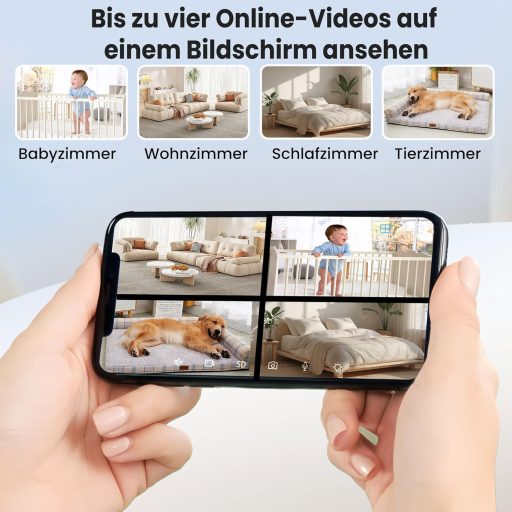 Cameră de supraveghere WiFi de interior cu detecție mișcare, vedere nocturnă, audio bidirecțional, SD și Cloud