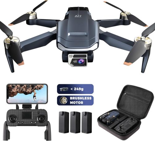 Dronă CHUBORY A77 Brushless cu Cameră 4K HD - Timp de Zbor 84 Minute, WiFi FPV, Mod Urmărire, 3 Baterii, Geantă de Transport, pentru Începători