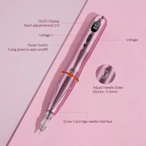 Biomaser S20-2 Wireless Fémpermament Smink Gép 1000mAh Akkuval 10 Tűvel