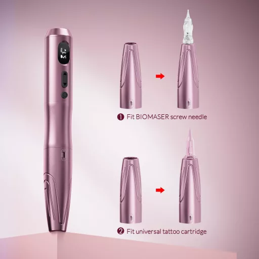 Biomaser S20-2 Wireless Fémpermament Smink Gép 1000mAh Akkuval 10 Tűvel