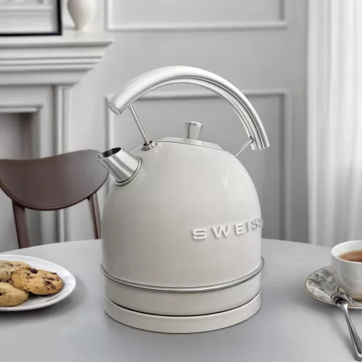 SWEISS Vintage Vízforraló 1.8L Rozsdamentes Acél 2200W Gyors Felforrás