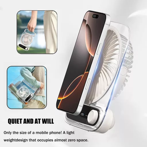 Intckwan Csendes Asztali Ventilátor 199 Fokozat, 3000mAh Akkumulátor, USB, LED, Aromaterápia