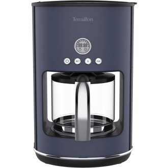   Terraillon - New Moon Programmable Electric Drip Coffee Maker Glass Jug 1080W Capacity 1.25L Keep Warm Function Anti Drip Removable Filter Painted Body