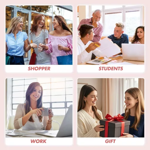 Geantă laptop GOLF SUPAGS 15,6", de damă, de umăr, pentru muncă și călătorii, gri-roz