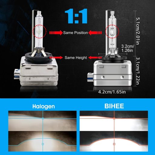 BIHEE D8S Xenon izzó 6000K fehér fény HID fényszóró 35W autó lámpa 2db