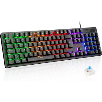   Rii Mechanikus Gaming Billentyűzet QWERTZ Kék Switch Teljes Méret