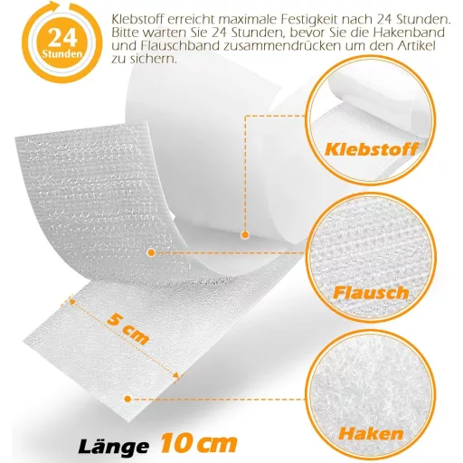 Blooven Kétoldalas Ragasztó Szalag 20db 50x100mm Fehér Erős Ragasztópárnák - 20 Stück 50*100mm, White