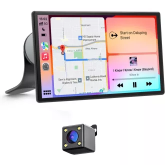   Avylet 9" Vezeték Nélküli CarPlay Kijelző - Apple CarPlay & Android Auto Támogatás, Mágneses Tartó, GPS Navigáció, IP67 Tolatókamera, Blueto