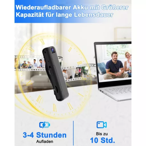 Bextgoo 1080P Mini Testna Kamera s 32GB Karticom - 10 Sati Rada, Objektiv koji se Rotira 180°, Detekcija Pokreta, Kompaktna Kamera za Putovanja, Biciklizam
