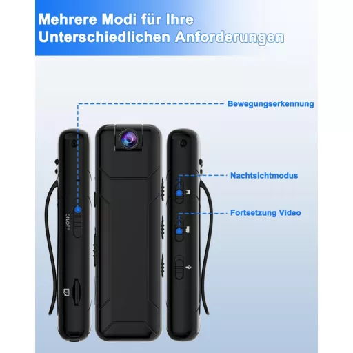 Bextgoo 1080P Mini Testna Kamera s 32GB Karticom - 10 Sati Rada, Objektiv koji se Rotira 180°, Detekcija Pokreta, Kompaktna Kamera za Putovanja, Biciklizam