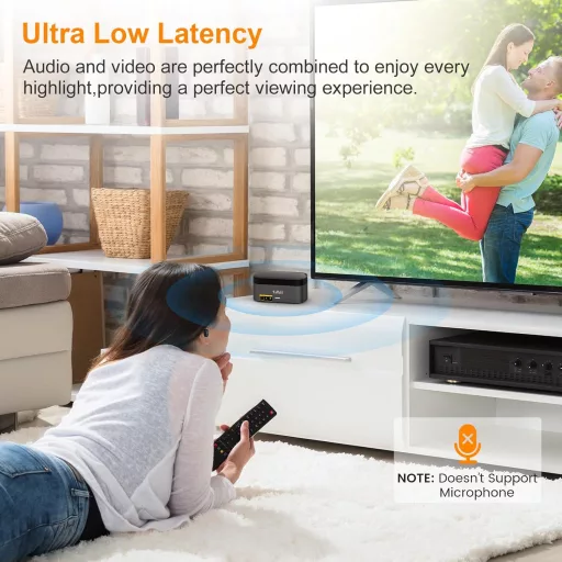 1Mii Wireless TV Fejhallgató Adóval, Időseknek, 2.4GHz, Optikai/AUX/RCA Csatlakozás