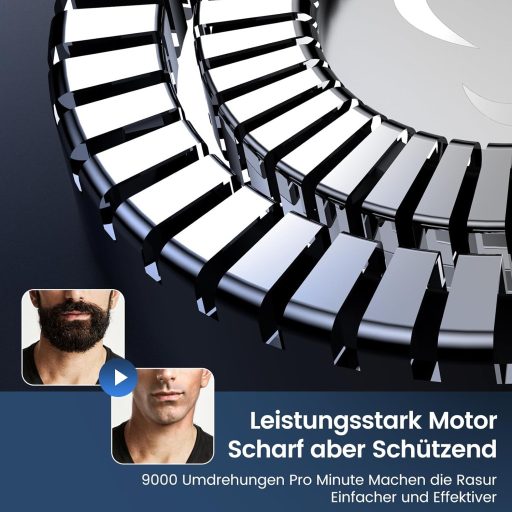 Aparat de ras electric pentru bărbați Uythumidid 6D, umed și uscat, cu baterie, portabil