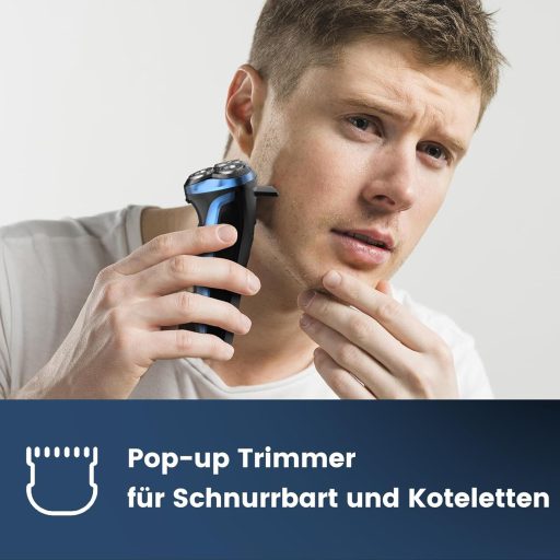 Aparat de ras electric pentru bărbați Uythumidid 6D, umed și uscat, cu baterie, portabil