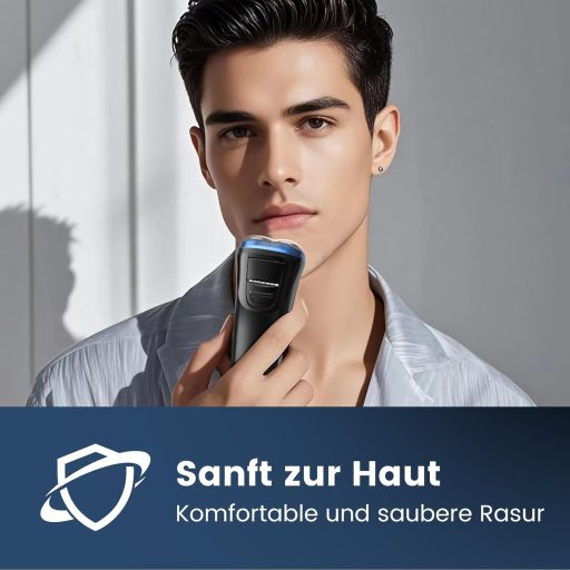 Aparat de ras electric pentru bărbați Uythumidid 6D, umed și uscat, cu baterie, portabil