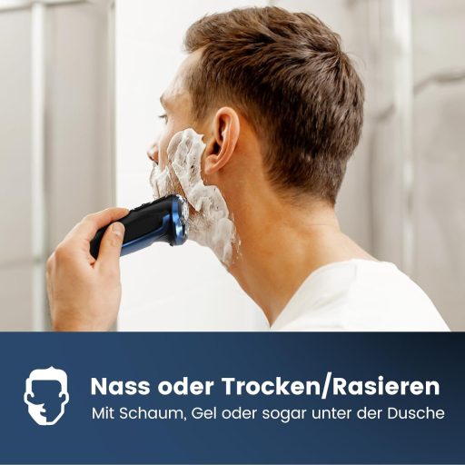 Aparat de ras electric pentru bărbați Uythumidid 6D, umed și uscat, cu baterie, portabil