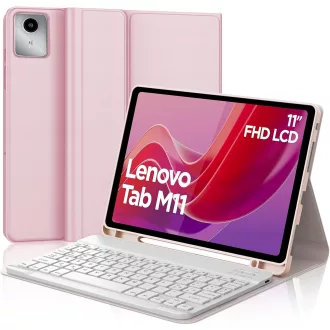   WAVATA Lenovo Tab M11 2024 Bluetooth billentyűzet tok Pink mágneses leválasztható