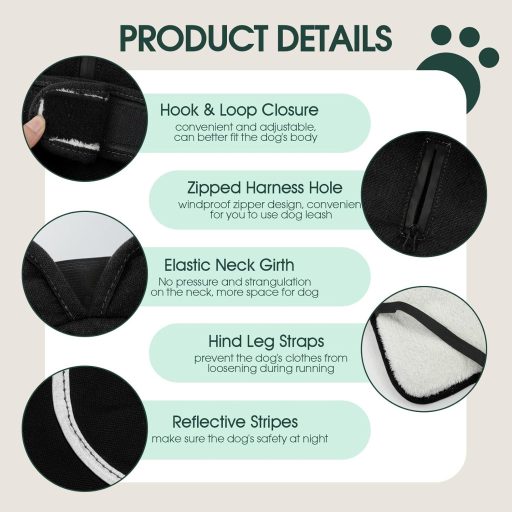 Kuoser vízálló kutyakabát reflektív meleg fleece dzsekivel kis és közepes kutyáknak
