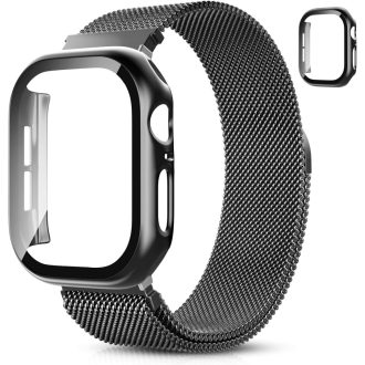   Ochranné puzdro so šesťhranným magnetickým remienkom pre Apple Watch 38-49mm - Milánsky remienok z nehrdzavejúcej ocele pre mužov a ženy iWatch Series 1-10/SE/Ultra