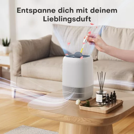 AROEVE H13 HEPA légszűrő készülék hálószobához, csendes 22dB, aromaterápia, allergia és füst elleni