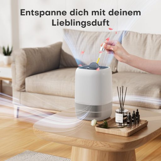 AROEVE H13 HEPA légszűrő készülék hálószobához, csendes 22dB, aromaterápia, allergia és füst elleni