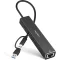 RSHTECH USB-C Hub Ethernet adapterrel, 4 portos USB3.2 elosztó 1Gbps hálózati adapterrel