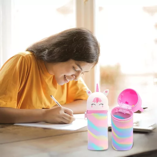 Sunshine smile nagy kapacitású tolltartó zippes rekeszekkel unisex