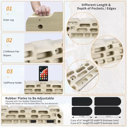 TWO STONES vratilo za zgibove za penjanje, montira se na vrata, za trening