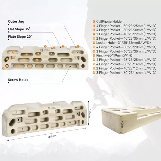 TWO STONES Hangboard Ajtóra Szerelhető Húzódzkodó Rúd Klettertraining Edzéshez