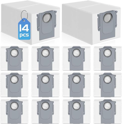 RUKHOOL Sac de praf pentru aspiratoare robot Roborock Qrevo/Saros/S8 MaxV Ultra - 14 buc Sac colector de praf de mare capacitate cu filtrare eficientă