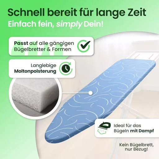 SimplySmooth Premium vasalódeszkahuzat 125x45cm Oeko-Tex, párnázott