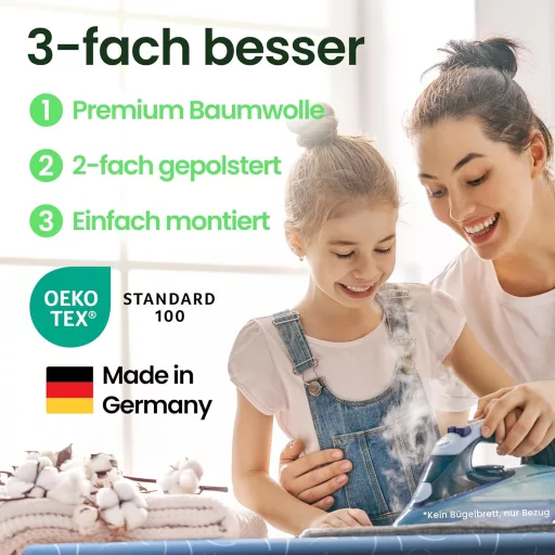 SimplySmooth Premium vasalódeszkahuzat 125x45cm Oeko-Tex, párnázott