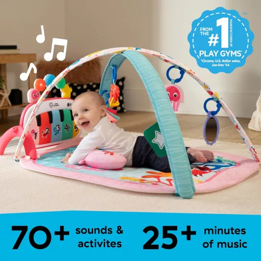 Baby Einstein Ocean Explorers 4az1-ben zenélő játék zongorával, 70+ hang, rózsaszín - 4-in-1 Kickin Tunes Pink