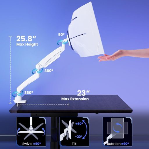 PUTORSEN Monitortartó 22-57" Magasságállítható Asztali Konzol 27kg-ig VESA 200x200