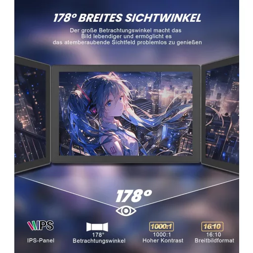 Missun 10,1" Prijenosni Monitor Osjetljiv na Dodir 1920x1200 IPS 60Hz