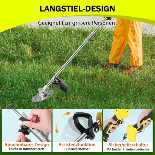 Qiyasjew Akkumulátoros Fűnyíró Makita Akkuhoz, 4 Pengefej, Kefe Vágó