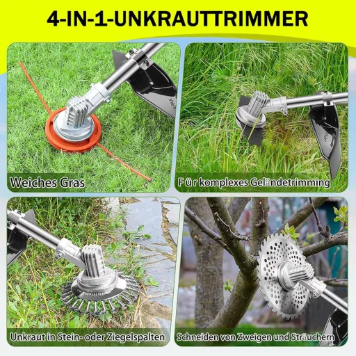 Qiyasjew Akkumulátoros Fűnyíró Makita Akkuhoz, 4 Pengefej, Kefe Vágó