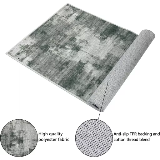 Famibay 3 részes konyhai szőnyeg szett, mosható, csúszásmentes, sötétszürke, 50x120+50x80 cm