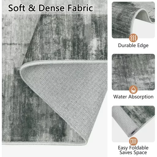 Famibay 3 részes konyhai szőnyeg szett, mosható, csúszásmentes, sötétszürke, 50x120+50x80 cm