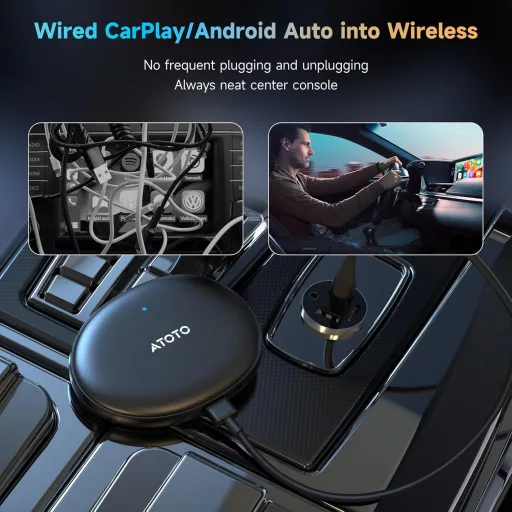 ATOTOZONE AD5 CarPlay AI Box Vezeték nélküli Android autós adapter YouTube ChatGPT