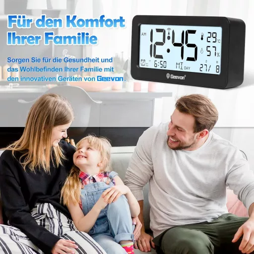 Geevon DCF digitális ébresztőóra rádióval, LED kijelzővel, hőmérővel