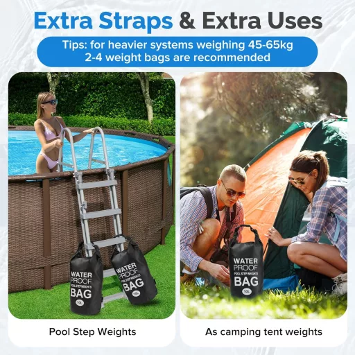 Yeabett 10L vodootporna torba za plažu 2 kom - s remenom za nošenje preko ramena, za plivanje, kajak.