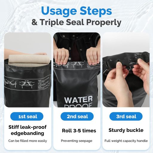 Yeabett 10L vízhatlan strand táska 2 db - vállpánttal, úszáshoz, kajakozáshoz