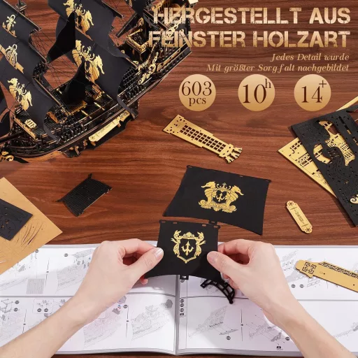 ROKR Seahorse Bark MCB02 3D fa puzzle modell építőkészlet felnőtteknek